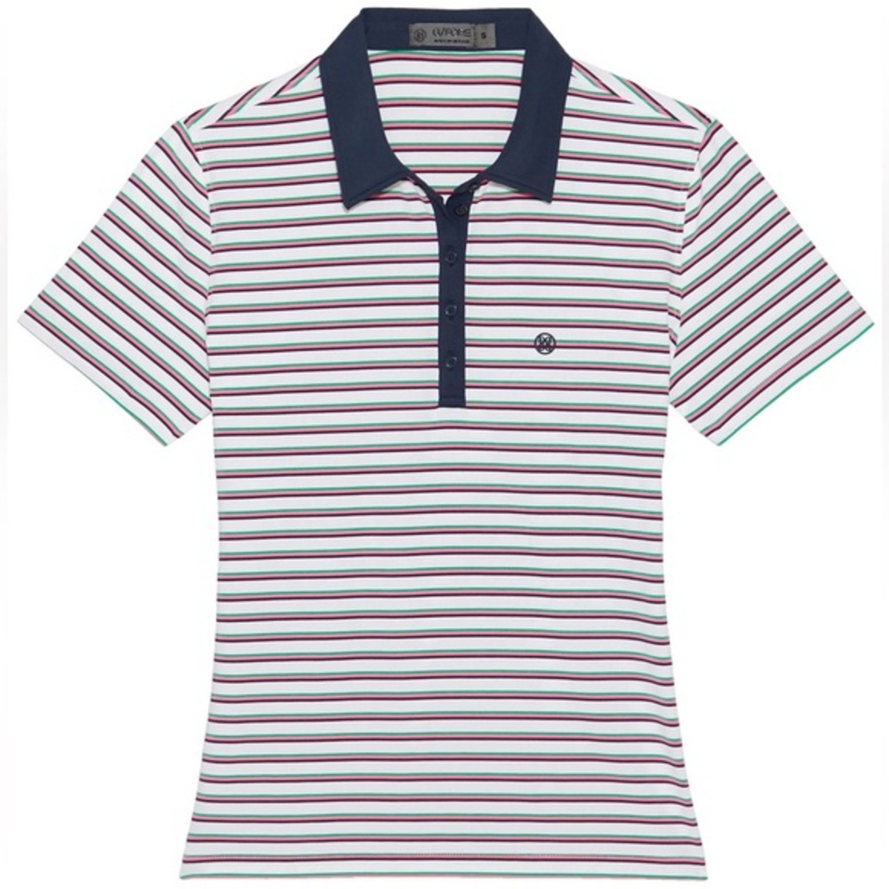G/FORE Womens Perforated Stripe Tech Jersey Golf Polo Shirt *embroidered
